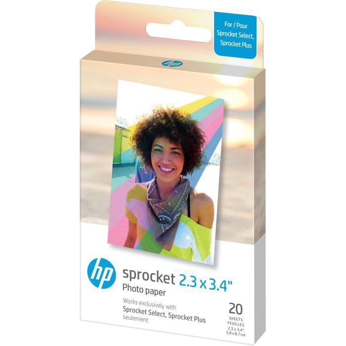 HP Sprocket Plus ZINK® Photo Paper 5,8 x 8,7 cm 20 Sheet Prix pas cher Cdiscount