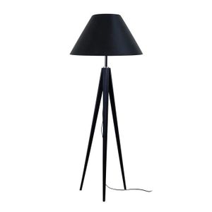 LAMPADAIRE TOSEL Lampadaire 1 lumière - luminaire intérieur - tissu  noir - Style inspiration nordique - H163cm L50cm P50cm