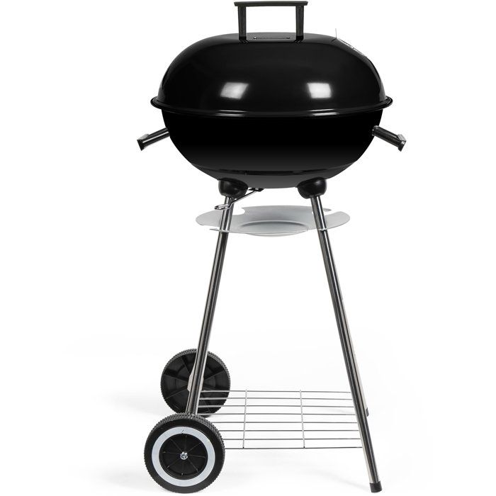 Barbecue à charbon - LIVOO - DOC172N - Surface de cuisson Ø 41 cm - Grille en acier chromé - Cuve et couvercle en acier émaillé