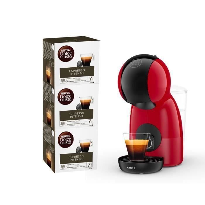 KRUPS Nescafé Dolce Gusto Machine à café + 48 dosettes, Cafetière espresso, Compact, Multi-boissons, Piccolo XS rouge YY4580FD