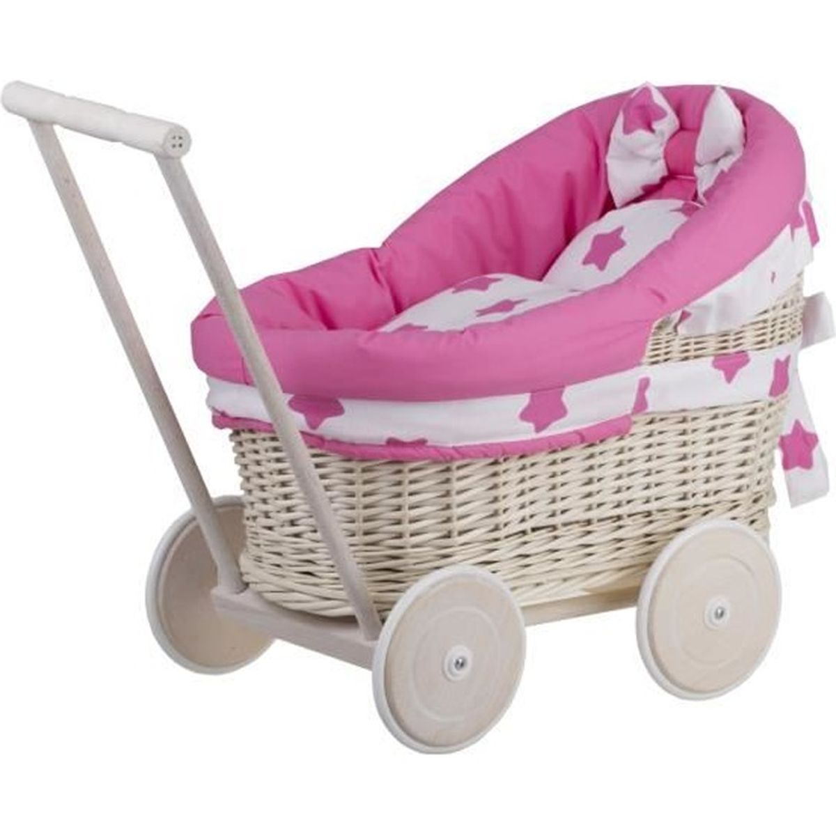Landau Pour Poupée Teamson Kids - Rose à Pois, Pliable, Pour Poupées 40-46 Cm