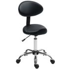 Tabouret à roulettes - HOMCOM - hauteur réglable 51-67 cm et dossier - pour salon de massage, tatouage, clinique, spa - noir