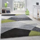 PHC Tapis Shaggy Longues Mèches Hautes Motifs Gris Noir Blanc Vert [120x170 cm]