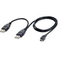 INECK® Cordon forme Y double alimentation Câble USB 2.0 – 2 x USB type A vers Mini Type B connecteur