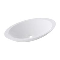 Vasque de salle de bains Mai & Mai - Blanc ovale sans trop-plein Col802