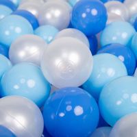 KiddyMoon 100 7Cm L'ensemble De Balles Plastique Pour Piscine Enfant Fabriqué En EU, Baby Blue/Bleu/Perle