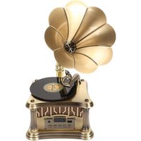 EJ.life Mini Gramophone rétro Mini Tourne-disqueRétro Gramophone, Son Stéréo HiFi, Platine Vinyle Vintage USB, Radio à son support