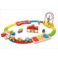 Circuit de train en bois Hape - Kit arc-en-ciel - Pour bébé 18-24 mois - Mixte