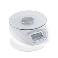 Leifheit Balance de cuisine numérique avec plateau en verre amovible 03173, balance digitale pèse jusqu'à 5 kg, graduation 1 g