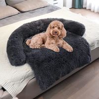 Housse de canapé en peluche douce pour chien, tapis de canapé pour chien, tapis de protection pour meubles,Gris foncé,90*80*17cm