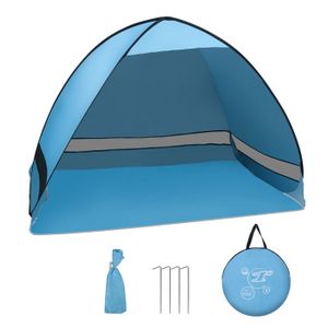 ABRI DE PLAGE Izrielar Tente de plage Tente de soleil de plage pop-up, UV 50+ portable Bleu 200*120*130cm