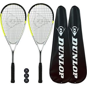 HOUSSE SQUASH dunlop hyper lot de 2 raquettes de squash avec housse de protection complète et 3 balles de squash (différents modèles disponibles)