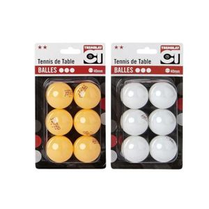 BALLE TENNIS DE TABLE Balles de tennis de table Tremblay - 6 balles - 40 mm - 2 étoiles - Boite de 6 - Couleur : Blanc