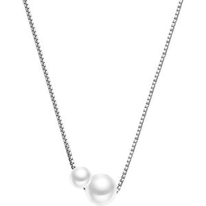SAUTOIR ET COLLIER Collier de perles en argent sterling 925 - Bijoux femme - Ras de cou - Taille des perles 6 mm/8 mm
