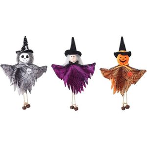 Décoration Halloween Sorcière Animée 119 Cm – Yeux Lumineux – Neuf, Suspendue