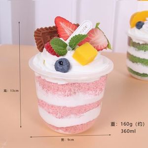 DINETTE - CUISINE Rose - Simulation de gâteau aux fruits, Crème, Pudding, Fausse Mousse, Ornements de tasse, Dessert, Modèle'ex