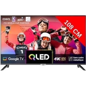 Téléviseur LED TV CHIQ QLED 4K 108 cm U43QM8V - Google TV - HDR10