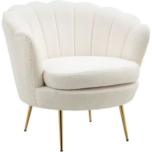 FAUTEUIL Fauteuil coquillage design HOMCOM - Blanc - 79L x 