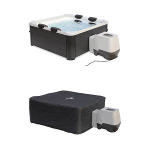 SPA COMPLET - KIT SPA SPA rigide OSLO MSPA 6 personnes gris. 4 coussins.