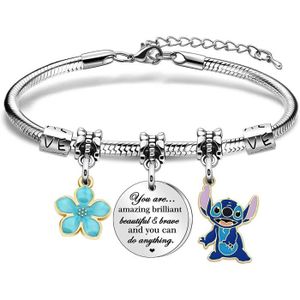 BRACELET - GOURMETTE Stitch Gifts You Are Amazing Bracelet à breloques pour femme et fille avec inscription en anglais pour fille, nièce, consin, pet352