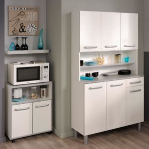 Buffet Desserte De Cuisine Blanc Brillant Timy Achat