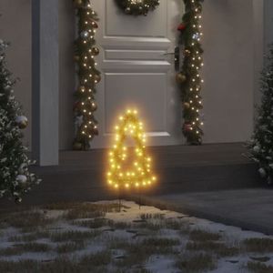 VOILE D'OMBRAGE vidaXL Décoration lumineuse arbre de Noël piquets 3 pcs 50 LED 30 cm 357729