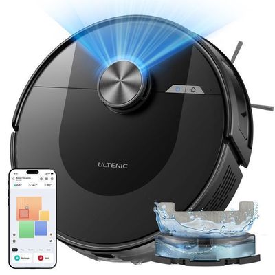 Cecotec Conga 9590 Spin Revolution Ultra Power Home – Robot Aspirateur Laveur Auto-Vidage 10000Pa, Laser, IA Anti-Obstacles, Vadrouilles Rotatives, Brosse Animaux