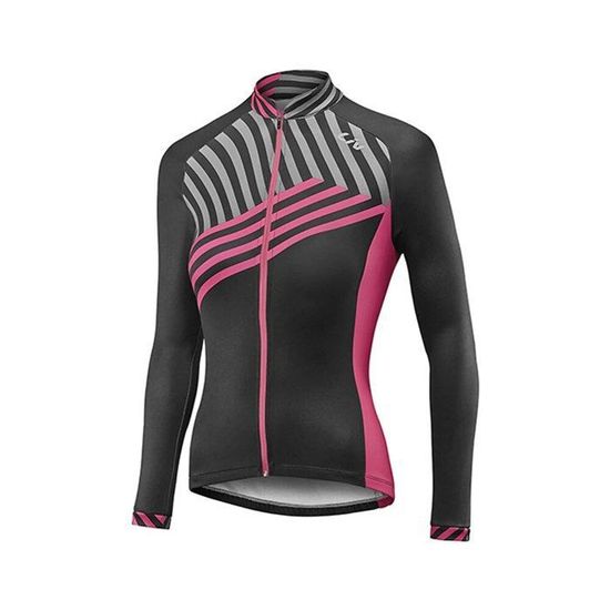 Maillot Cycliste Liv Custom TransTextura Manches Courtes - Bleu Rayé, Taille S, Femme