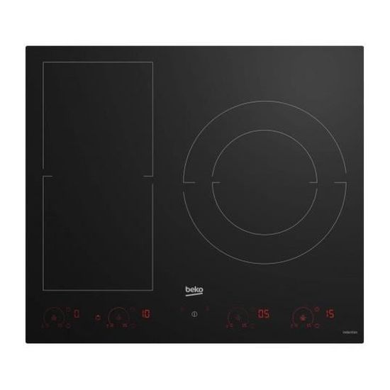 BEKO Plaque induction HII63800FHT 3 foyers dont 1 zone modulaire