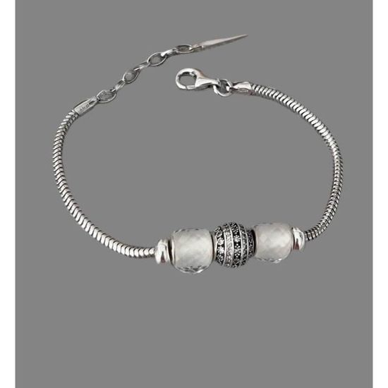 Bracelet En Argent 925 Avec Perles Mobiles - Neuf Avec étiquettes, Bijou élégant Unisexe