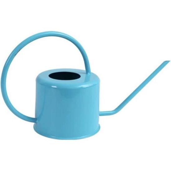 Grand Arrosoir En Métal 3,8 L - Bec Long - Motif Floral Bleu - Poignée Confortable Pour Intérieur Et Jardin (46x20 Cm)