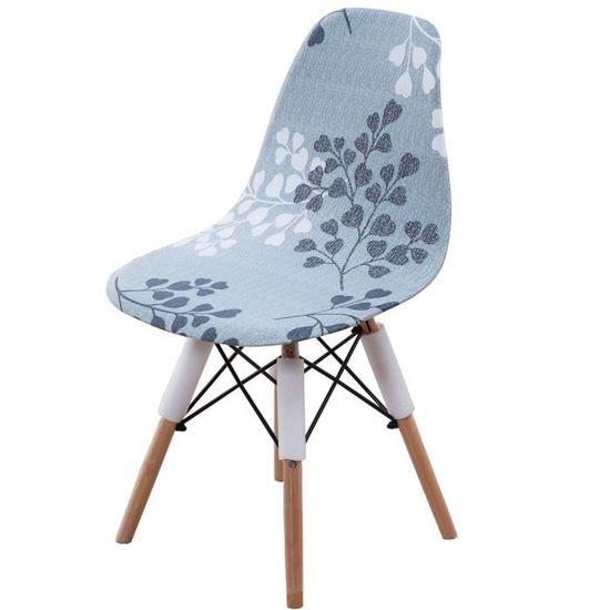 Lot de 2 Housse de Chaise Scandinave Salle à Manger Motif Feuille Housse de Chaise de Cuisine Extensible Lavable Couverture Chaise