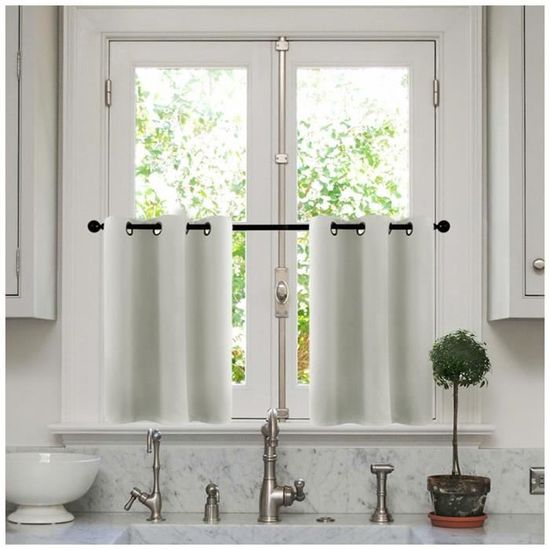 Rideau HONGBI Court Décorer Draperies Chambre 63x76cm Blanc - Cdiscount ...