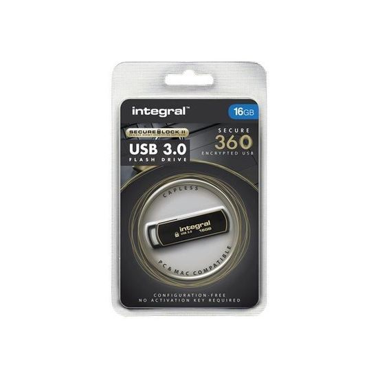 Clé USB INTEGRAL Secure 360 - 16 Go - USB 3.0 - Noir