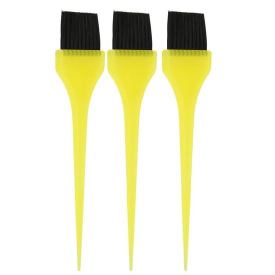 Lot De 3 Pinceaux De Teinture Cheveux Styquenzer - Manche Plastique Noir, Forme Oblongue, Neufs Pour Coiffure