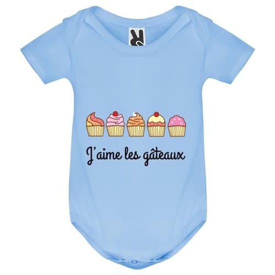 Body Bebe Bebe Garcon Bleu J Aime Les Gateaux Bleu Cdiscount Pret A Porter