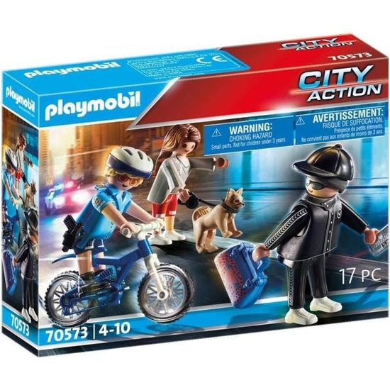 PLAYMOBIL - 70573 - Police Policière et voleur - Mixte - 4 ans - Multicolore - Playmobil City Action