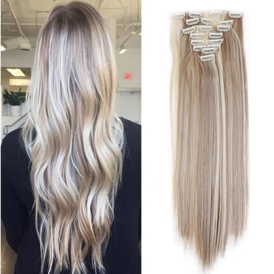 26 Extensions Cheveux Naturels a Clips 8 Bandes Lisse 26 Extensions Cheveux Naturels a Clips 8 Bandes Lisse
