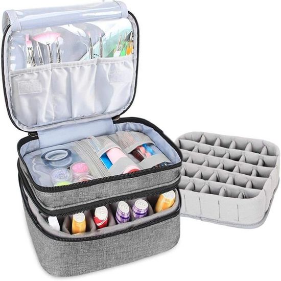 Support 7 Niveaux Vernis à Ongles FWEEK - Rangement Jusqu'à 84 Bouteilles, Transparent Noir