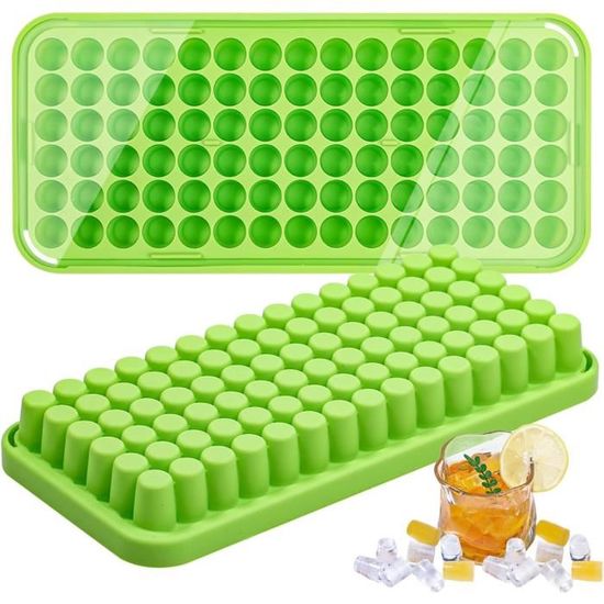 Bac à Glaçons En Silicone Avec Couvercle - 10 Cubes - Démoulage Facile - Pour Whisky, Cocktails, Glaces