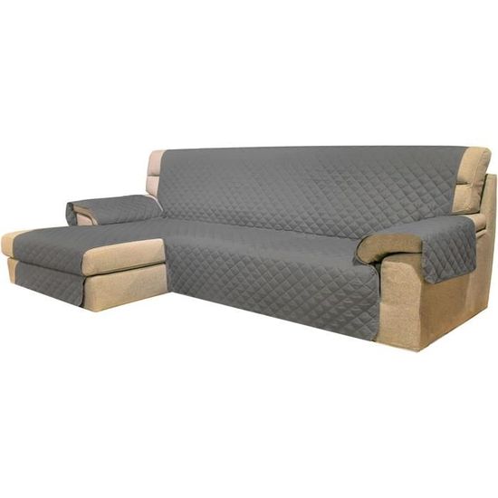 Ystyle Housse Canape D'angle 2 Places Avec Accoudoirs, Imperméable Antidérapant Housse De Canapé D'angle En Forme De L(210cm), Universel Réversible, Anti Poils Animaux Protecteur, Gris Clair