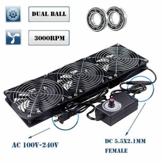 Ventilateur Chassis 120mm XY12025B2H - 220-240V, 2 Fils, Pour Refroidissement (25mm D'épaisseur)