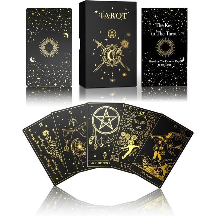 Smoo 78 Cartes de Tarot avec Guide, en PVC imperméable, Anti-Plis, de Smoo 78 Cartes de Tarot avec Guide, en PVC imperméable, Anti-Plis, de