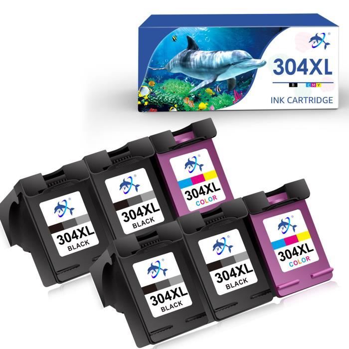 Cartouche D'encre Couleur 304XL Compatible HP - Haut Rendement 450 Pages, Pour DeskJet 2620/2630/37xx Et Envy 5020/5030 - Remplace CH563XE