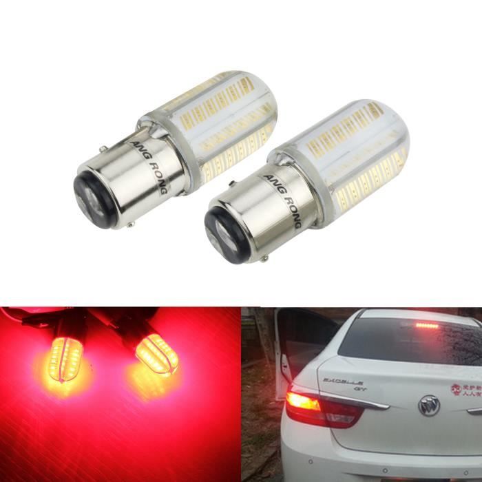 ANGRONG Lot 2 Ampoules BAY15d P21/5W 1157 LED 8 COB Rouge Feux de freinage et stop 12V