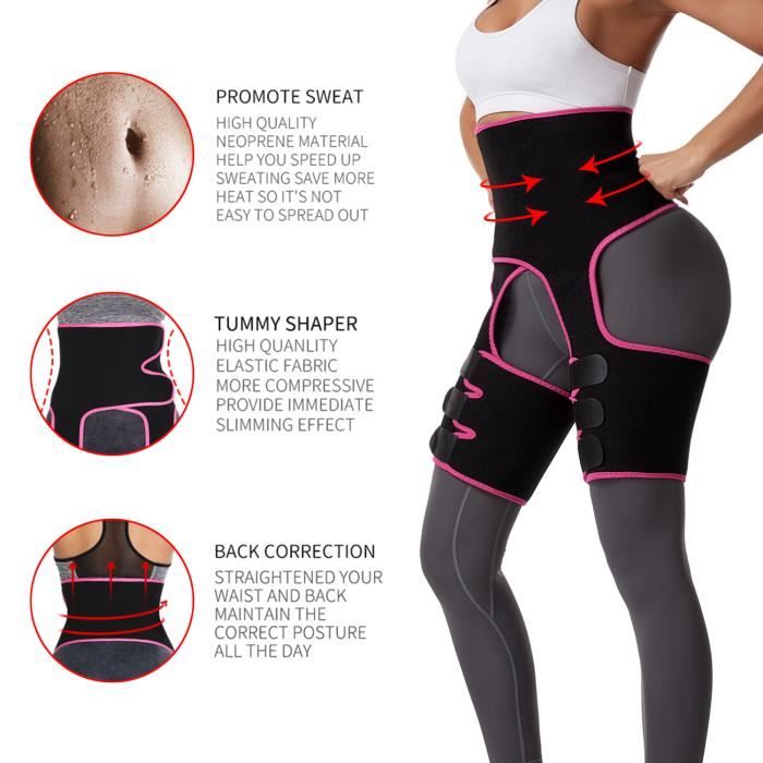 LETOUCH Waist Trainer Leg Shaper Thigh Trimmer Butt Lifting Leg Compress Slimming Belt-XXXL