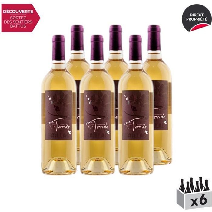 Gaillac Doux Vieilles Vignes Blanc 2018 - Lot de 6x75cl - Château de Terride - Vin Doux AOC Blanc du Sud-Ouest