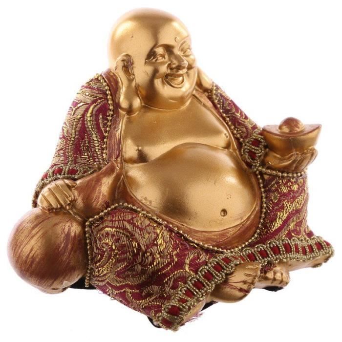 BOUDDHA CHINOIS ROUGE ET OR STATUETTE