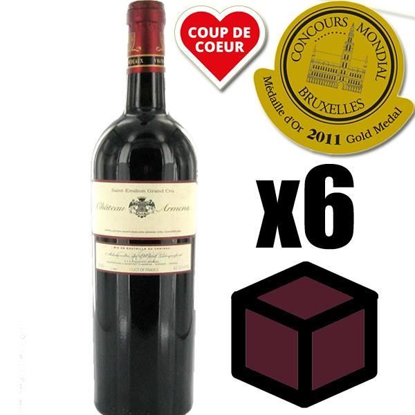 X6 Château Armens 2009 Rouge 75 cl AOC Saint-Émilion Grand Cru Vin Rouge