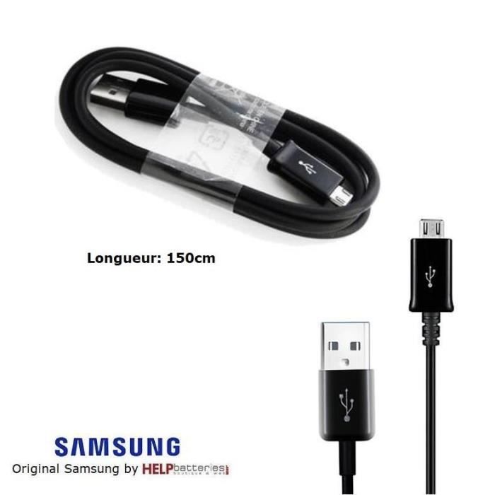 Cable USB Telephone portable Wiko Dea Origine Samsung - 150cm Noir